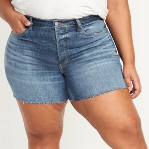 Old Navy High-Waisted Button-Fly O.G. Straight Cut-Off Jean Shorts 26 BN…
